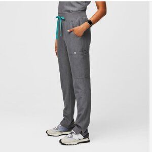 Figs Gray Women's Pants with Teal Drawstring